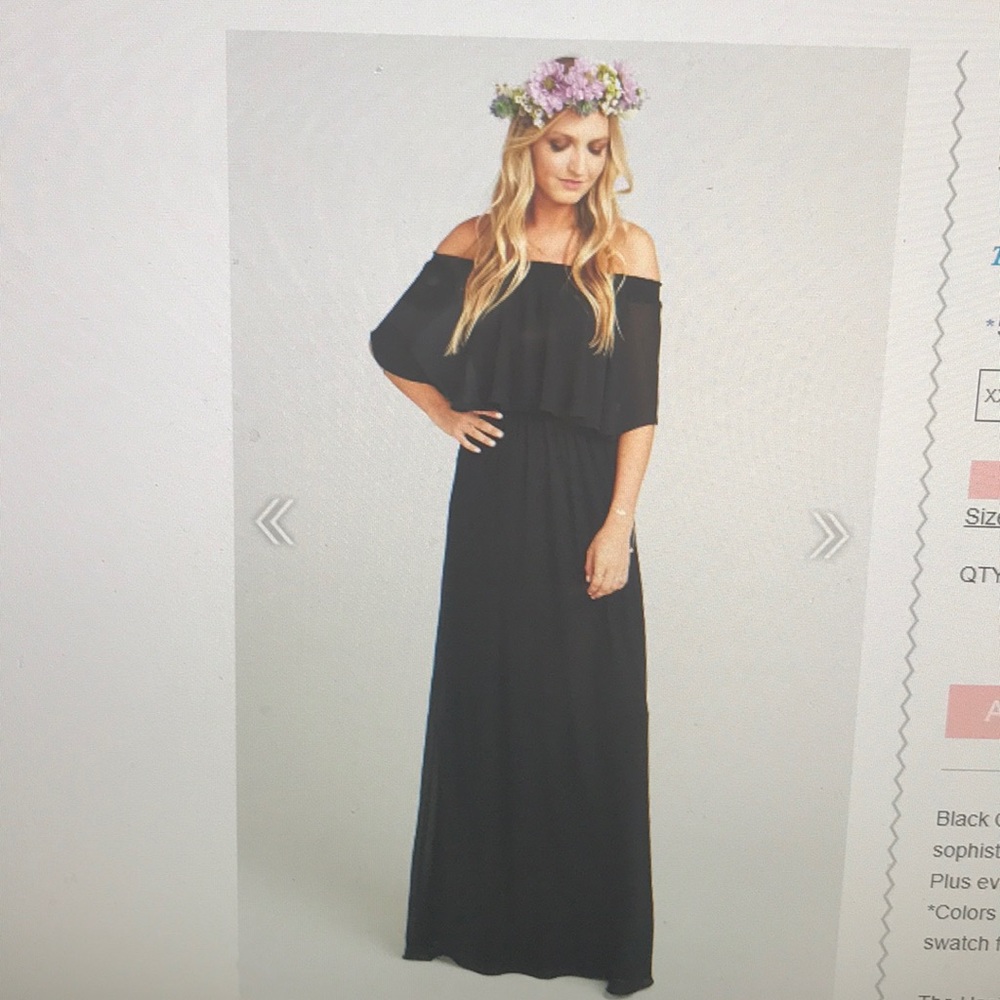 Hacienda maxi dress black chiffon